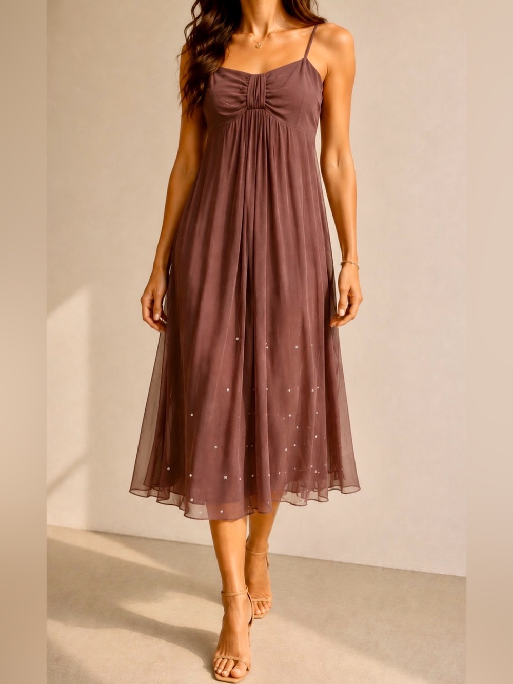 Sequin silk dress
